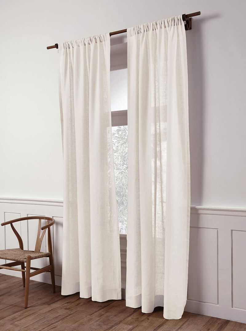 Solino Home 100% Pure Linen Sheer Curtain Curtain