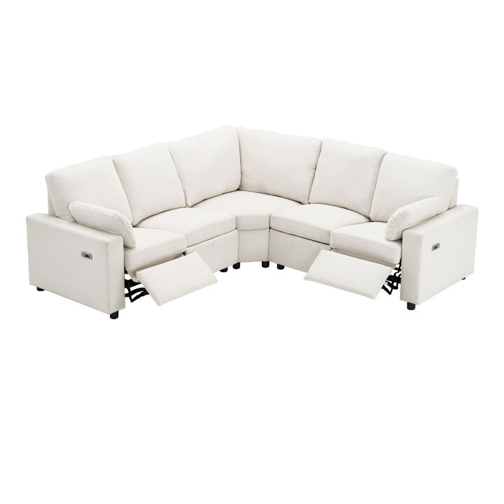 Merax Power Recliner Linen Sectional Sofa