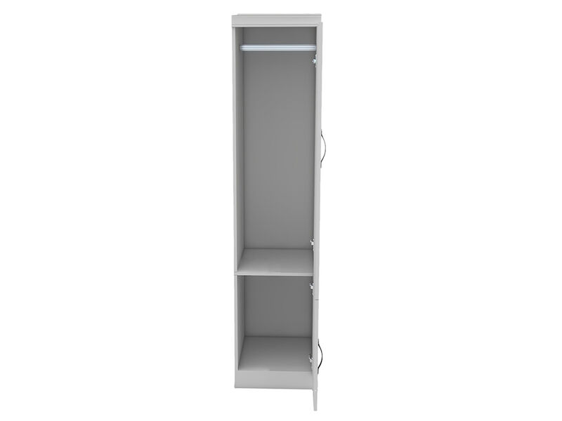 Armoire Wardrobe Closet Cabinet with Door, Armoire Wardrobe Closet with Mirror and Hanging Rod, Wood Closet Storage Wardrobe for Large Storage, Armoires and Wardrobes White