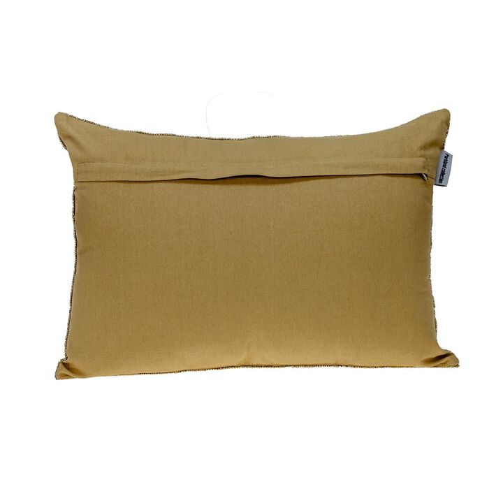 Hivvago Shimmering Metallic Gold Beaded Luxury Throw Pillow