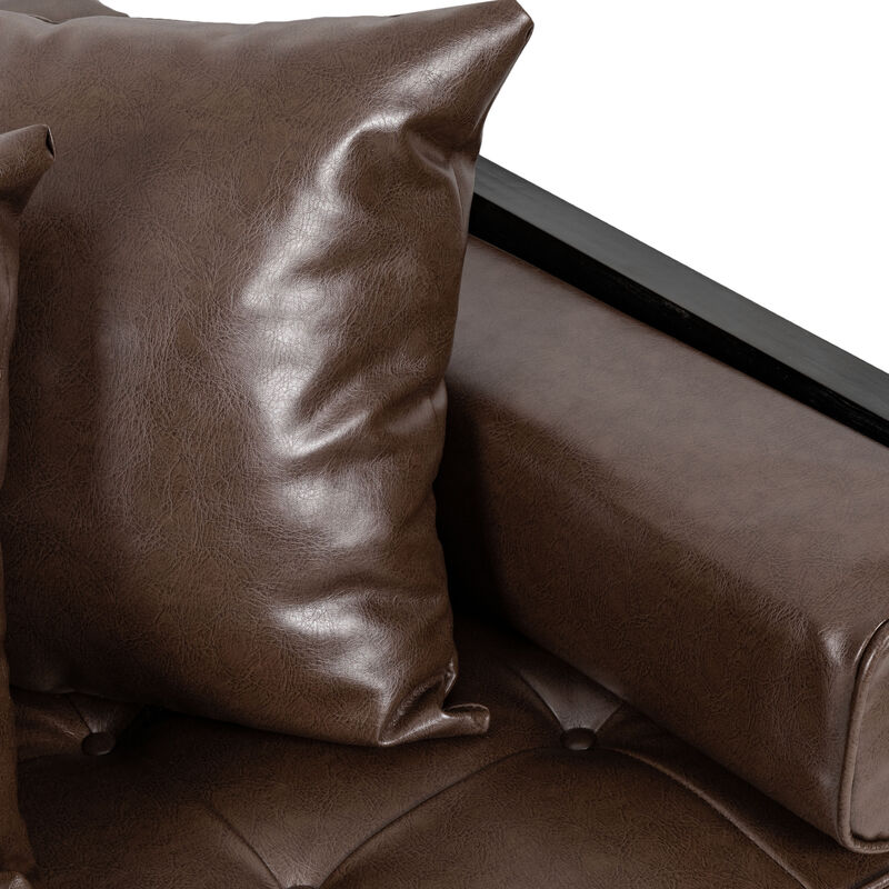 Merax Modern PU Leather Loveseat Sofa