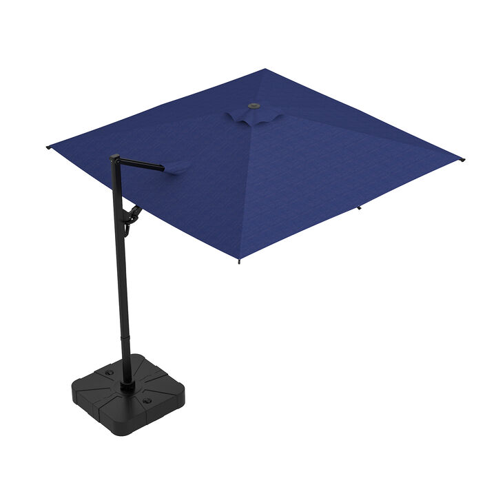 FUFU&GAGA 15ft Beige Cantilever Patio Umbrella | Heavy-Duty Outdoor Sunshade with Rotating Base