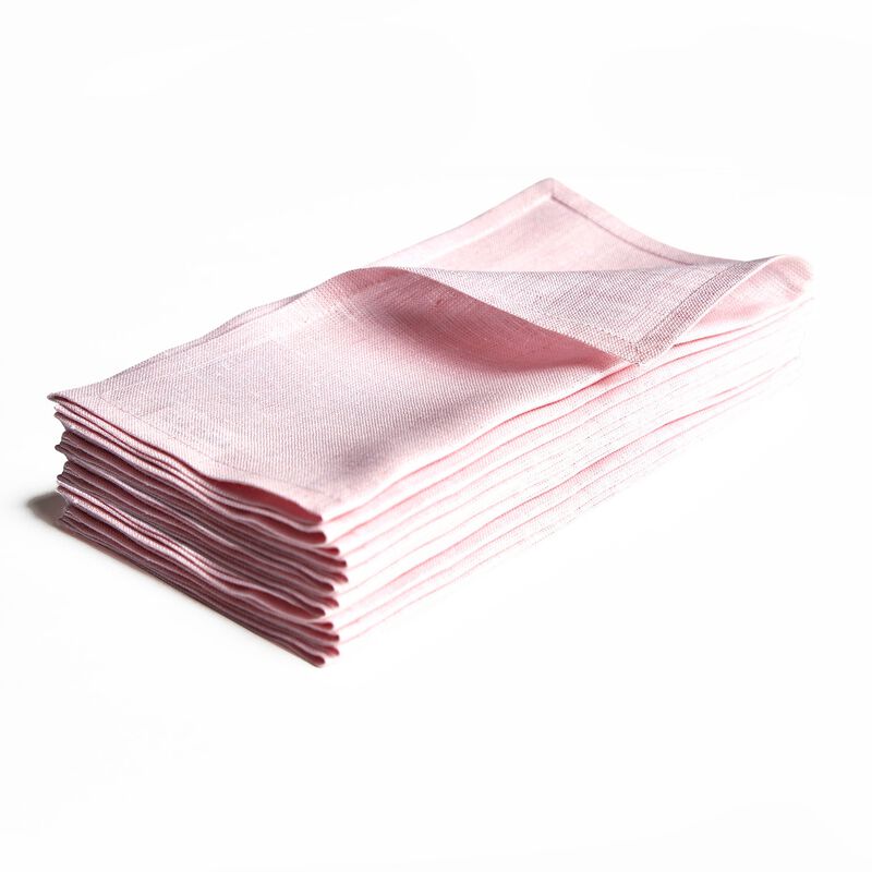Solino Home 100% Pure Linen Athena Cocktail Napkins Set of 12 9 x 9 Inch for Spring & Easter