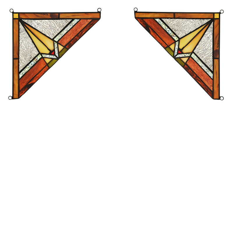 Lighting DESMUND Mission Tiffany-glass Window Panel 8" Wide - Benzara