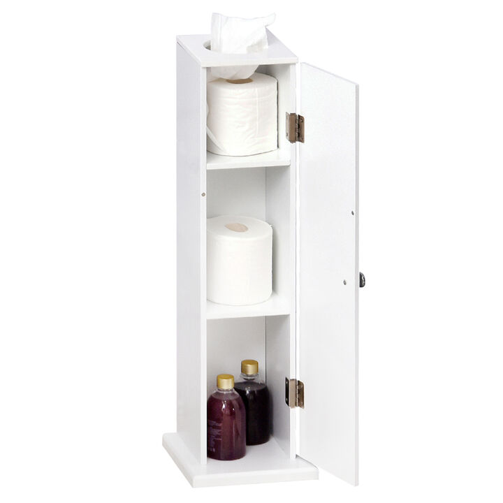 Small Bathroom Corner Cabinet Floor Doors Shelves Thin Toilet Vanity