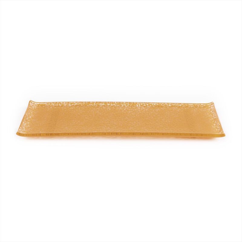 Glass Dinnerware 13.75" x 5" x h:0.5" Rectangular Glass Platter (Set of 2)