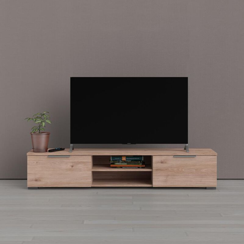 Tvilum 2 Drawer 2 Shelf TV Stand Jackson Hickory