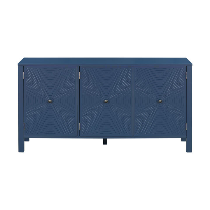 Merax Sideboard Cabinet with Curved Swirl Patterned Doors