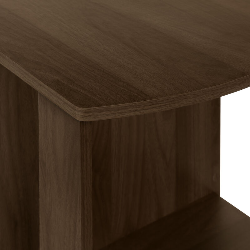 Monarch Specialties I 7721 Computer Desk, Home Office, Corner, Storage Shelves, 48"L, L Shape, Work, Laptop, Laminate, Brown, Contemporary, Modern