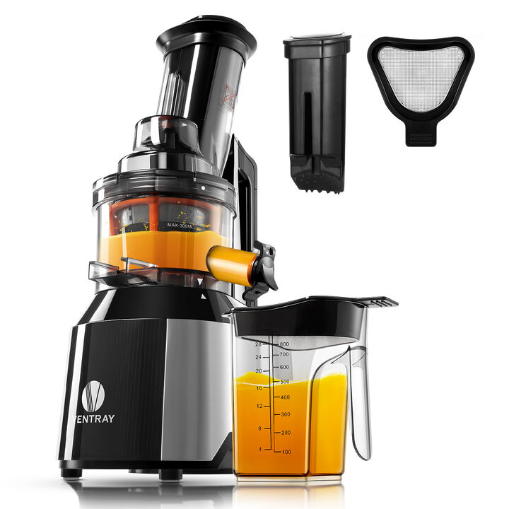 Ventray Big Feeding Mouth,Large Chute,Masticating Juicer Black