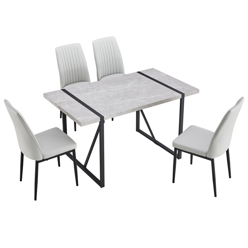 Merax Dining Table Chairs 5-piece Set