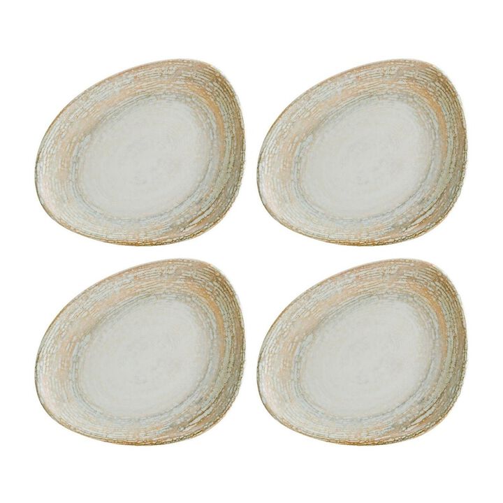 Patera 9.5" x 7.5" Organic Decorated Porcelain Plate (Set of 4)