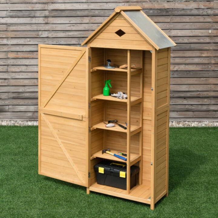 Outdoor Wooden Storage Hutch Single Door Shed