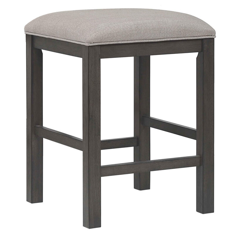 Shades of Gray 24 in. Gray Contemporary Backless Wood Frame Bar Stool with Upholstered Seat