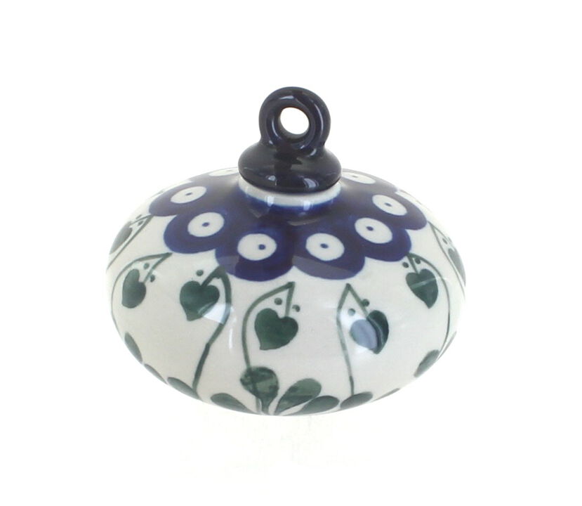 Blue Rose Polish Pottery Alyce Flat Christmas Ornament