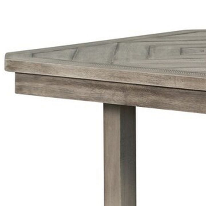 Lais 60 Inch Dining Table, Rectangular, Diamond Wood Grain Pattern, Gray - Benzara