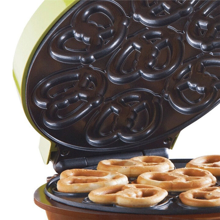 Brentwood Nonstick Mini Pretzel Maker Machine in Green