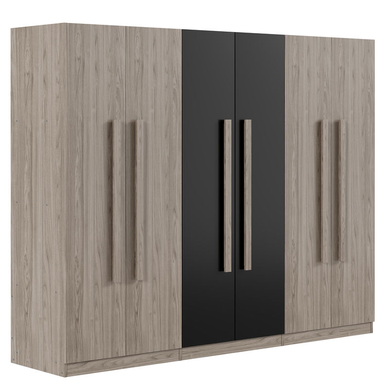 Merax 6 Doors Wardrobe Closet with 3 Clothes Hanging Rails