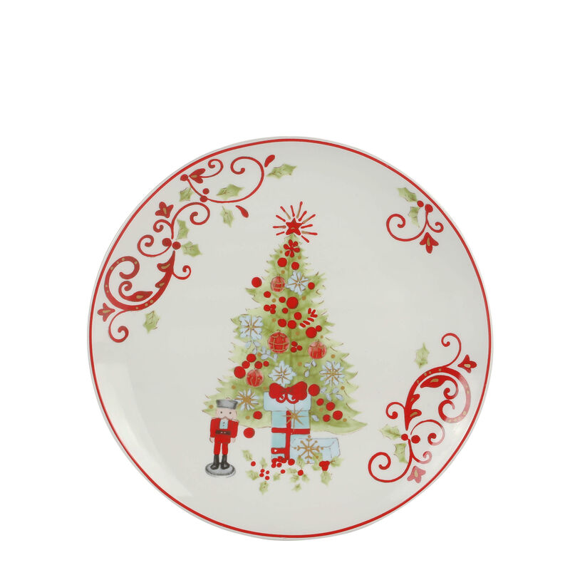 Gibson Home Festive Tree 12 Piece Porcelain Dinnerware Set