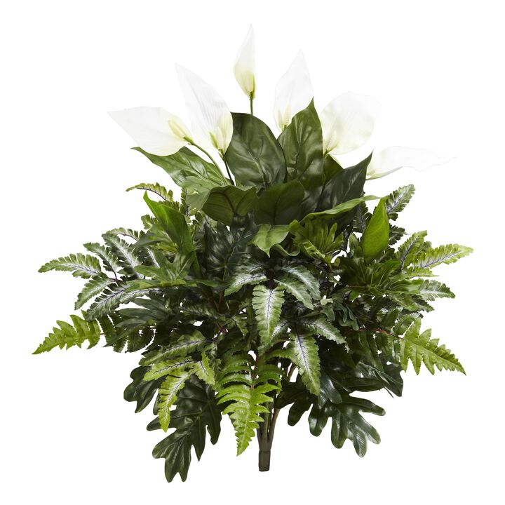 Hivvago 27" Mixed Spathifyllum Artificial Plant (Set of 2)