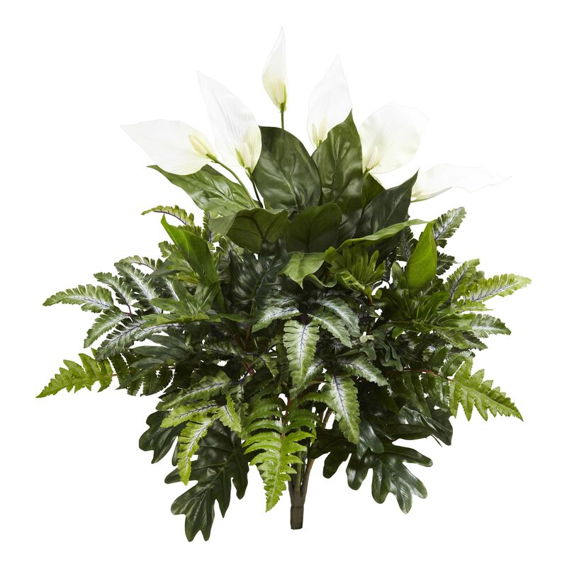 Hivvago 27" Mixed Spathifyllum Artificial Plant (Set of 2)