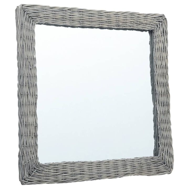 vidaXL Mirror 23.6"x23.6" Wicker
