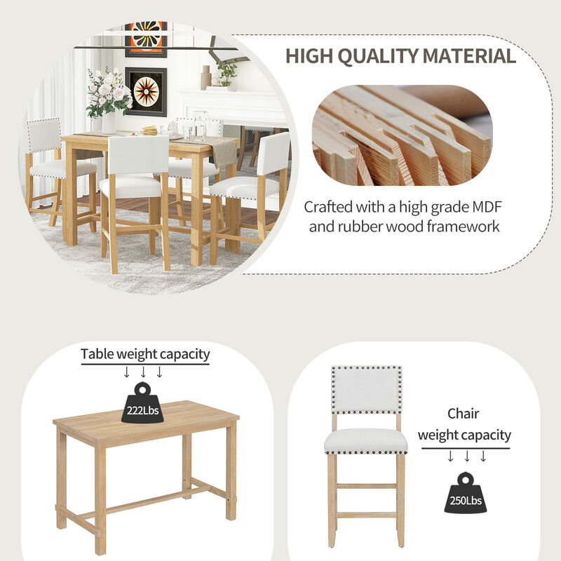 Merax 5-Piece Counter Height Dining Set