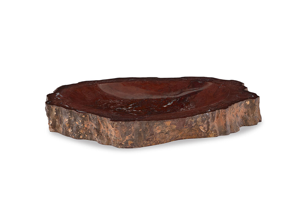 Large Red Petrified Bowl