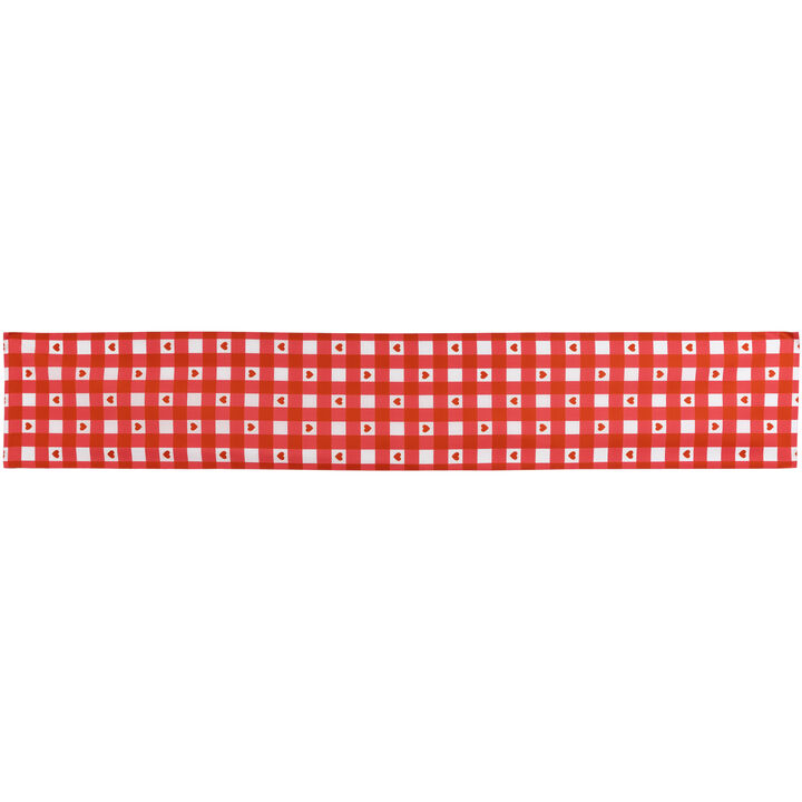 72" Checkered Heart Valentine's Day Table Runner