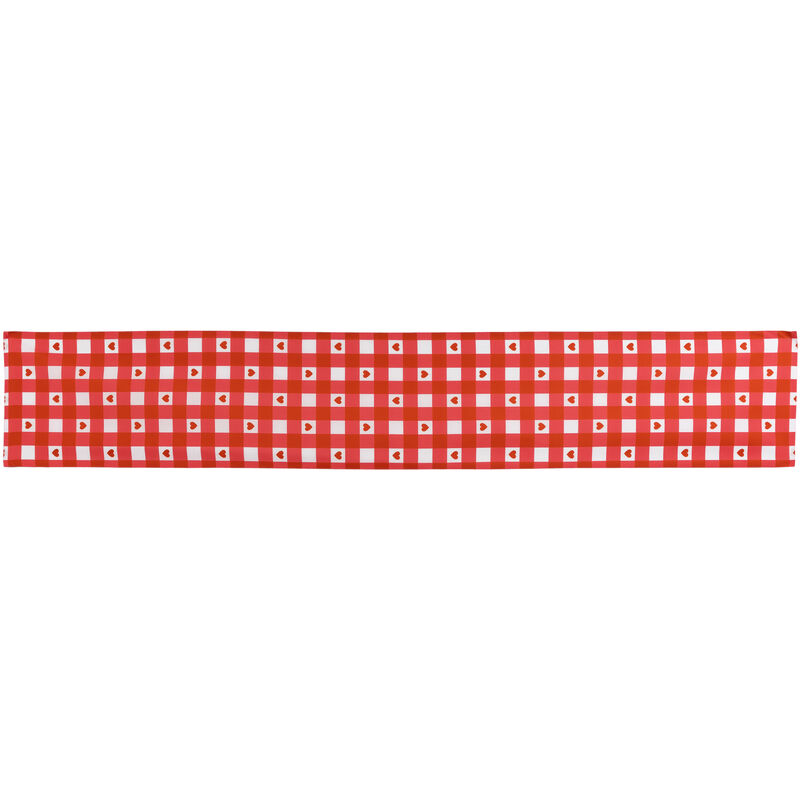 72" Checkered Heart Valentine's Day Table Runner