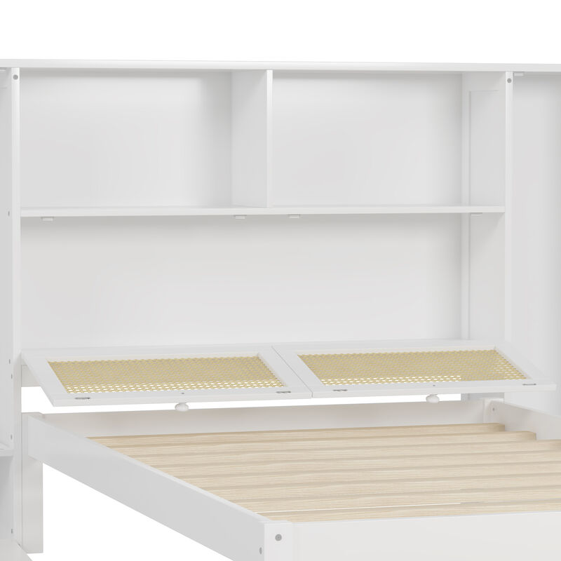 Merax Wooden Platform Bed with Storage Headboard