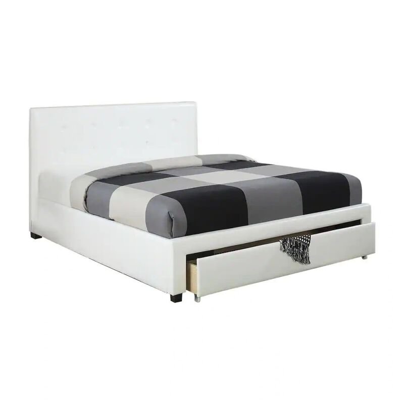 Bedroom Furniture Storage Under Bed Queen Size Bed PU Leather