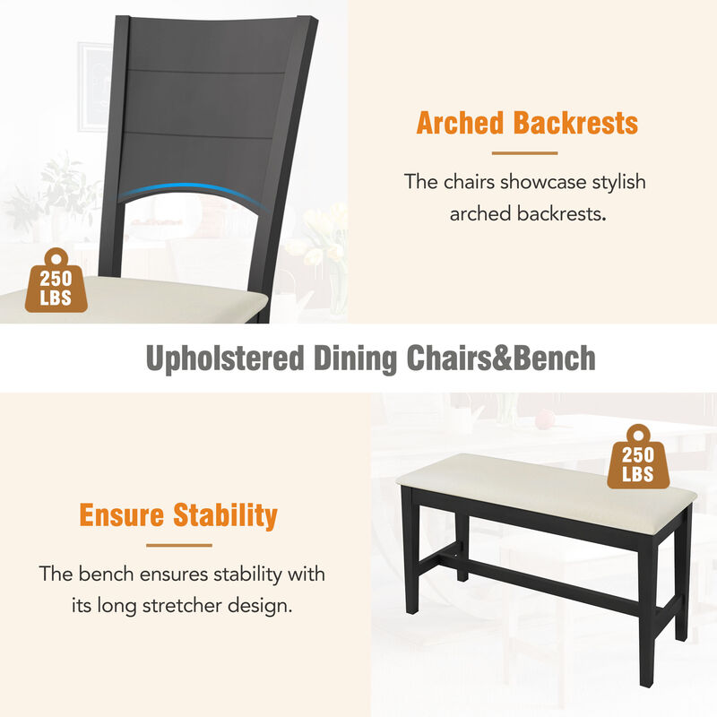 Merax 6-Piece Wood Half Round Dining Table Set