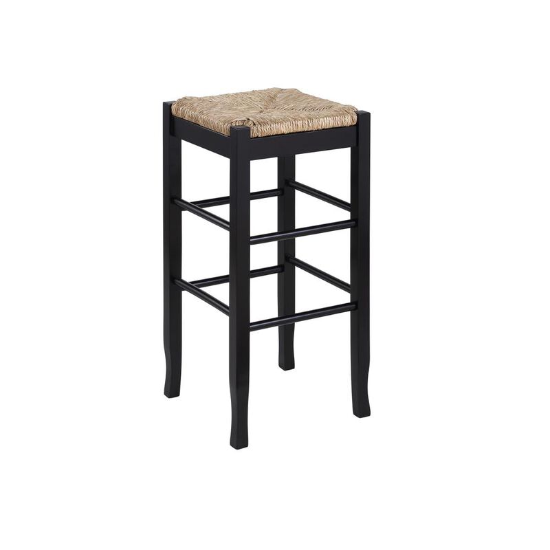 Boraam Square Rush Backless Bar Stool - Black