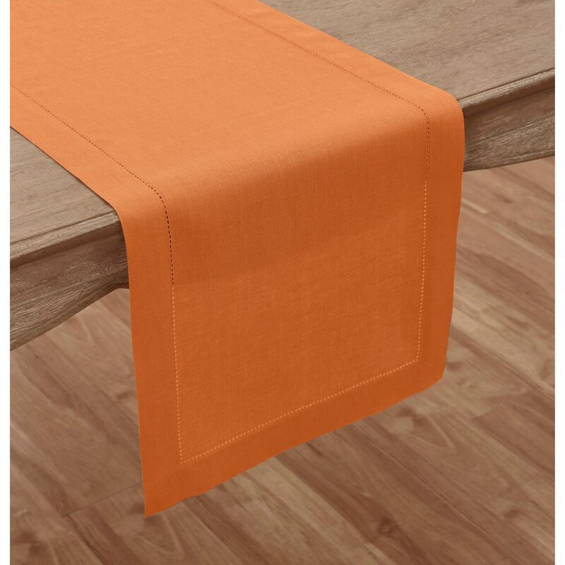 Solino Home 100% Pure Linen Table Runner | Classic Hemstitch for Thanksgiving, Christmas