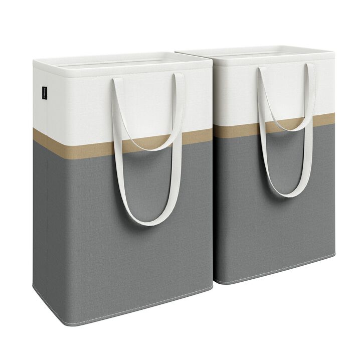 Set of 2 Laundry Hampers, Foldable Laundry Baskets, 19.8 Gal