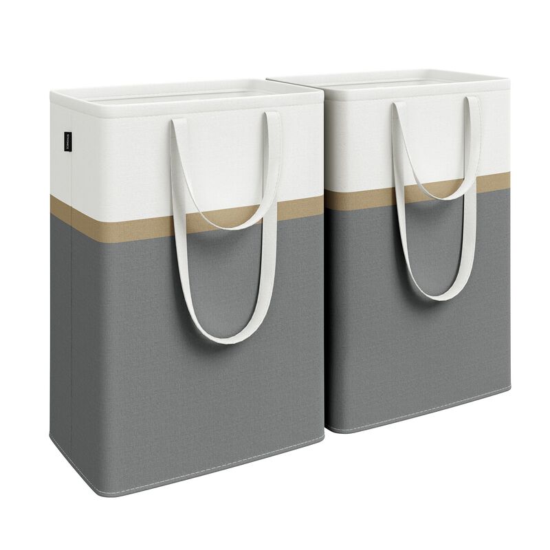 Set of 2 Laundry Hampers, Foldable Laundry Baskets, 19.8 Gal