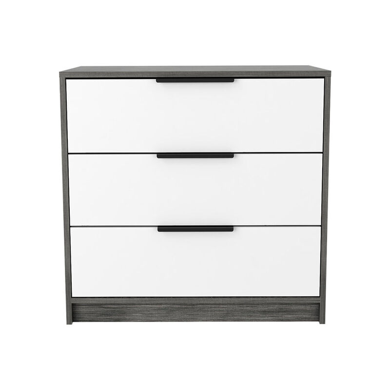 Kaia 3 Drawers Dresser, Superior Top -Smokey Oak / White
