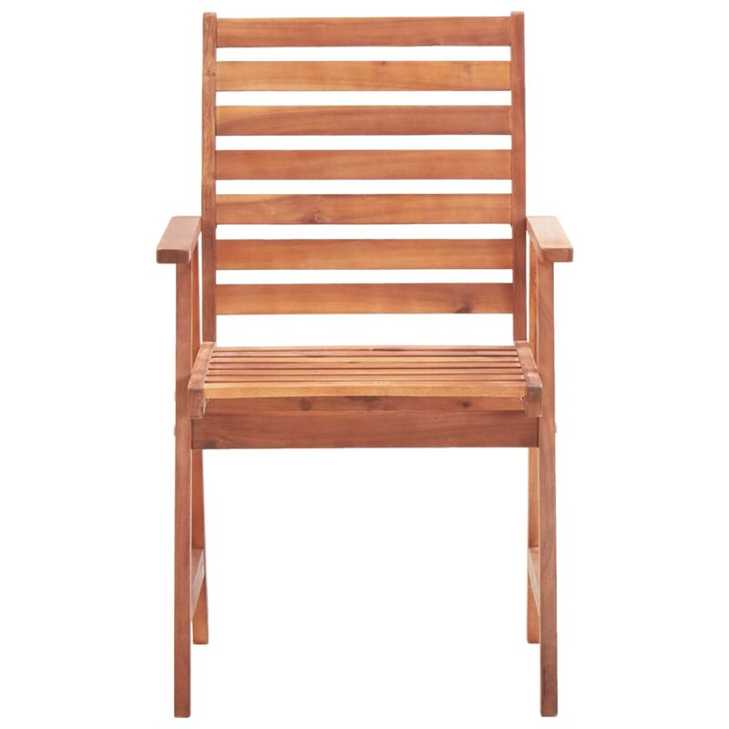 vidaXL Patio Dining Chairs 2 pcs with Cushions Solid Acacia Wood