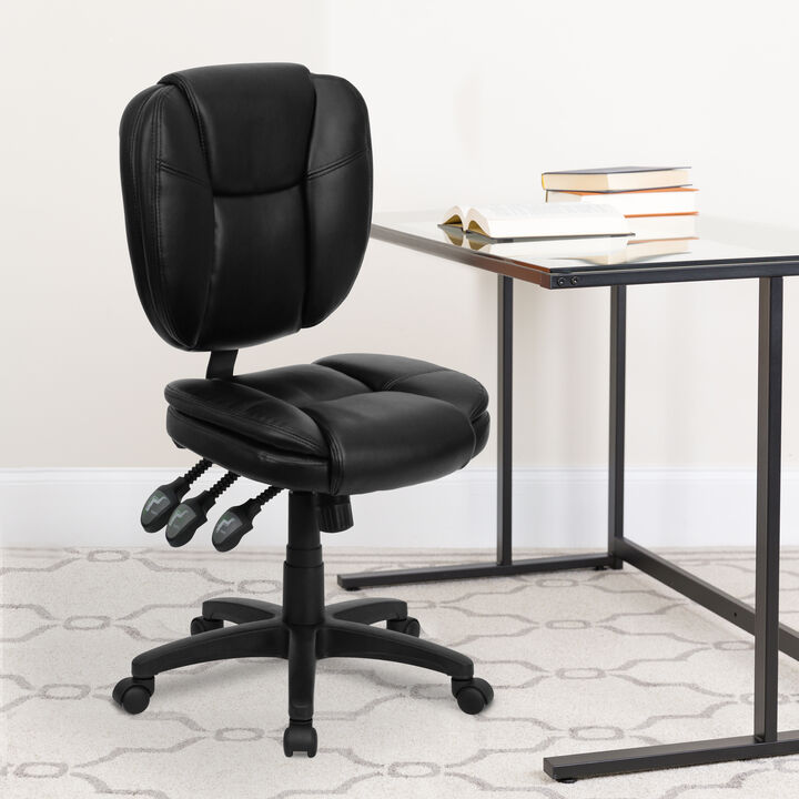 Caroline Mid-Back Fabric Multifunction Swivel Ergonomic Task Office Chair with Pillow Top Cushioning