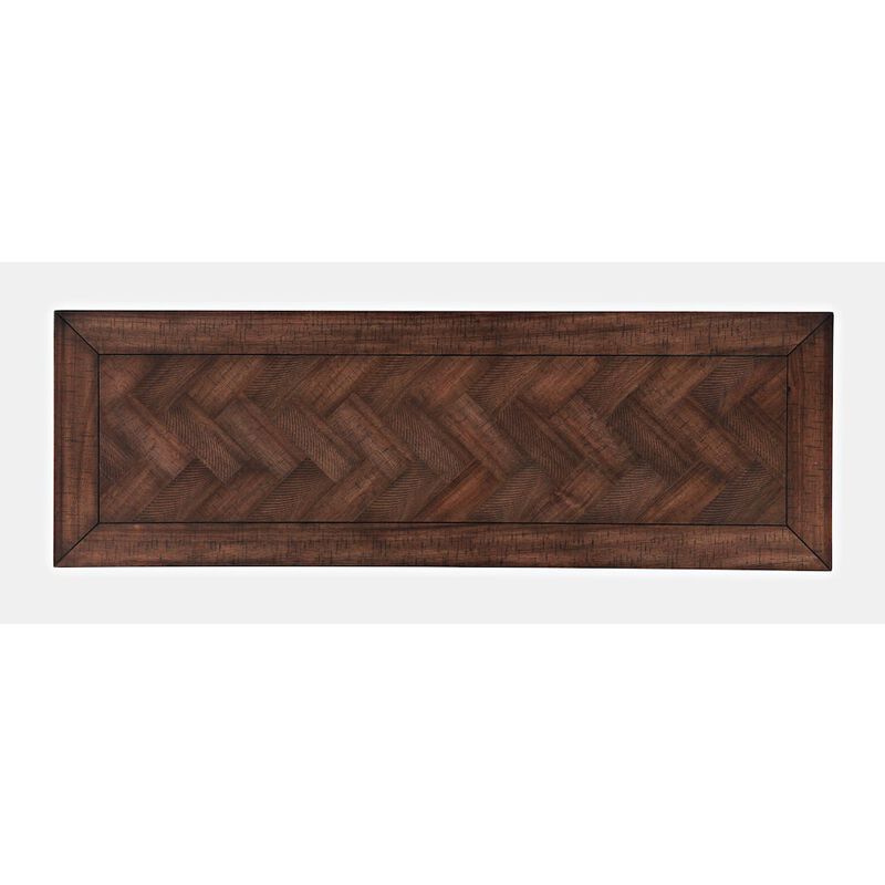 Jofran Fairview Transitional Herringbone Contemporary Distressed Acacia Buffet Server