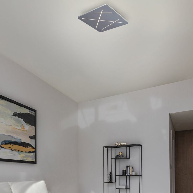 VONN Lighting Integrated LED Ceiling Light Square Flush Mount in Silver