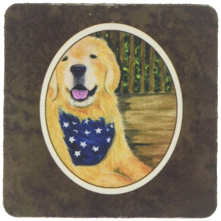 Caroline's Treasures SS8972FC Golden Retriever Foam Coasters (Set of 4), 3.5 H x 3.5 W, Multicolor