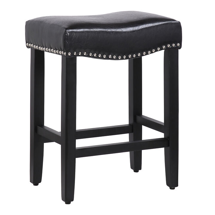 WestinTrends 24" Upholstered Saddle Seat Counter Stool
