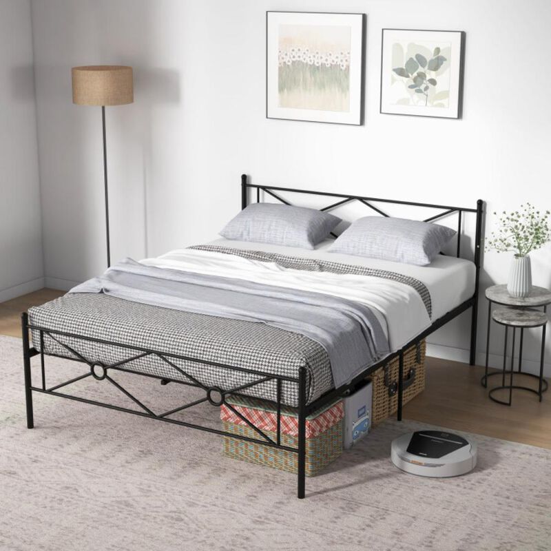 Hivvago Metal Platform Bed Frame with Headboard and Footboard