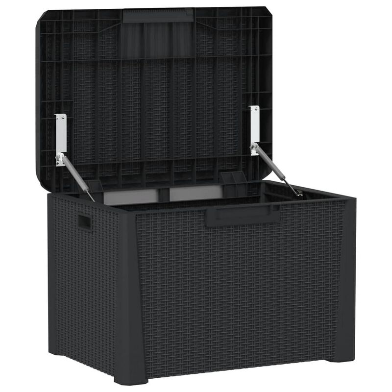 Outdoor Storage Box, 33 Gallon Capacity 29 Inch Weather Resistant Gray - Benzara