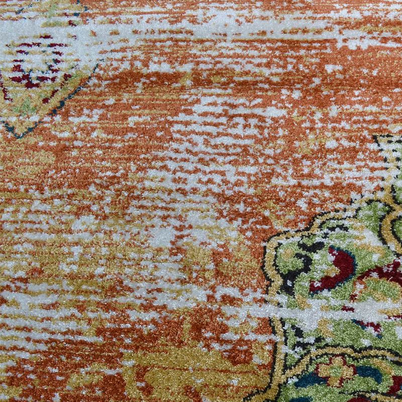 RUGSOTIC CARPETS MACHINE MADE HEATSET POLYPROPYLENE AREA RUGS  - 3'2''x10', Runner Shape, Beige Caramel Color, Classic Oriental Traditional  Design, Midium Pile Machine Made Area Rugs (M00044)