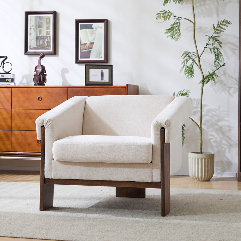 Merax Mid-Century Modern Fabric Home Accent Chair