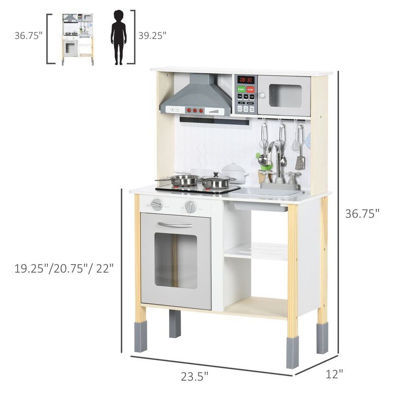 Interactive Kids' Kitchen: Adjustable Height Set with Accessories