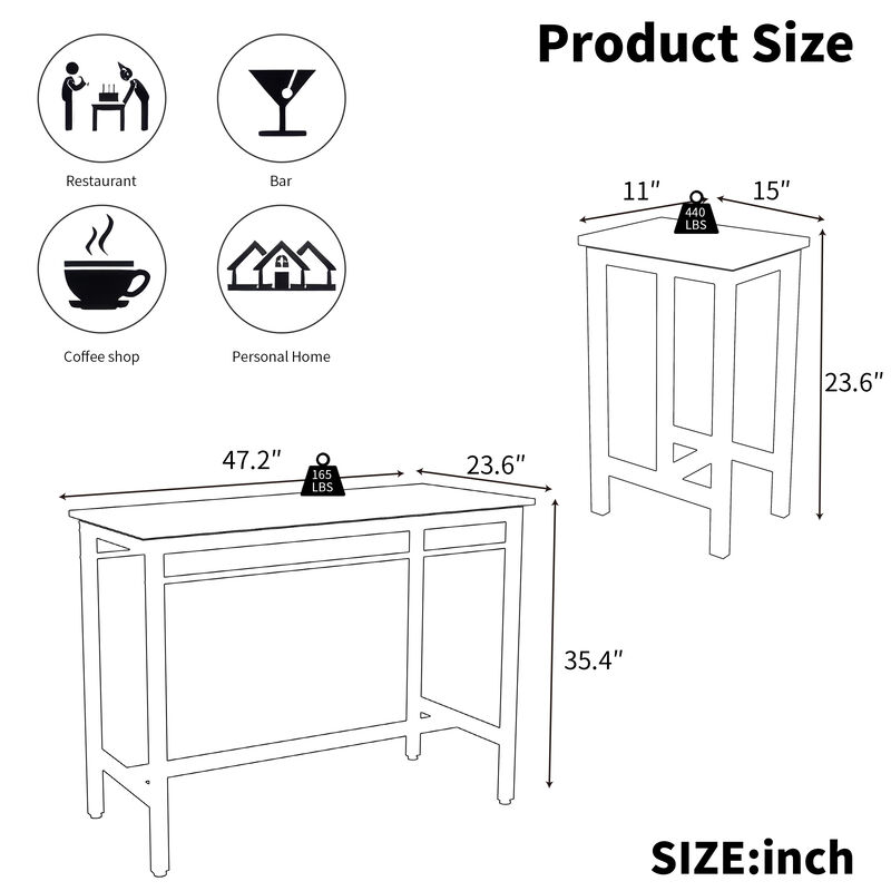 5-Piece Modern Kitchen Table Set with Four Bar Stools Stylish Bar Table Set for Dining and Entertaining